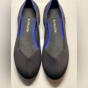 Rothy's Charcoal and Electric Blue Flats